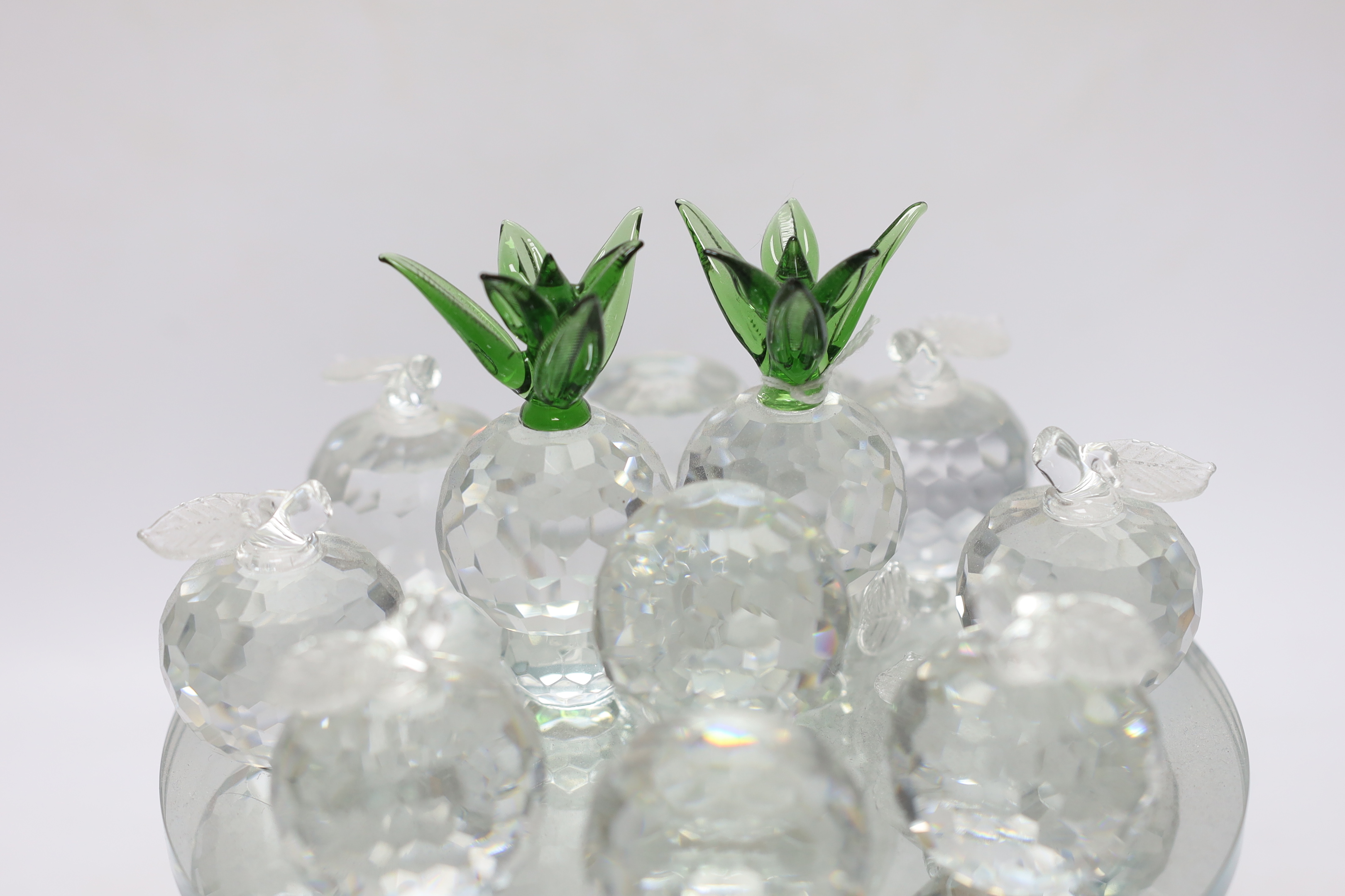 A Swarovski style fruit centrepiece, 20cm high
